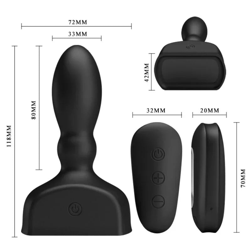 MR PLAY - PLUG ANAL HINCHABLE NEGRO CONTROL REMOTO - Nuvica