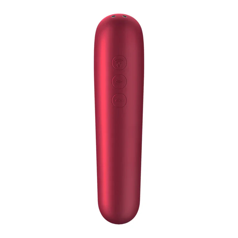 SATISFYER - DUAL LOVE VIBRADOR Y SUCCIONADOR CON AIRE PULSADO ROJO - Nuvica