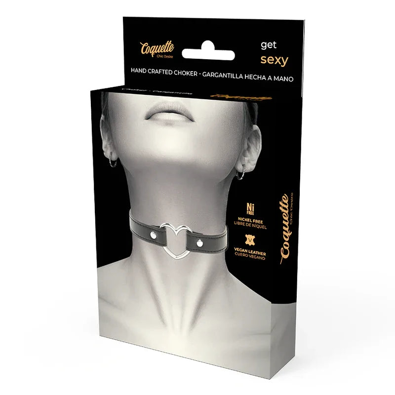 COQUETTE CHIC DESIRE - COLLAR CUERO VEGANO ACCESORIO WOMAN CORAZÓN - Nuvica