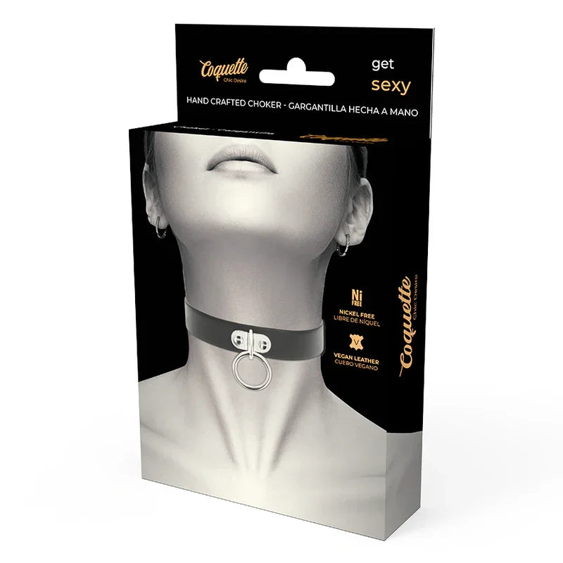 COQUETTE CHIC DESIRE - COLLAR CUERO VEGANO ACCESORIO WOMAN FETISH - Nuvica