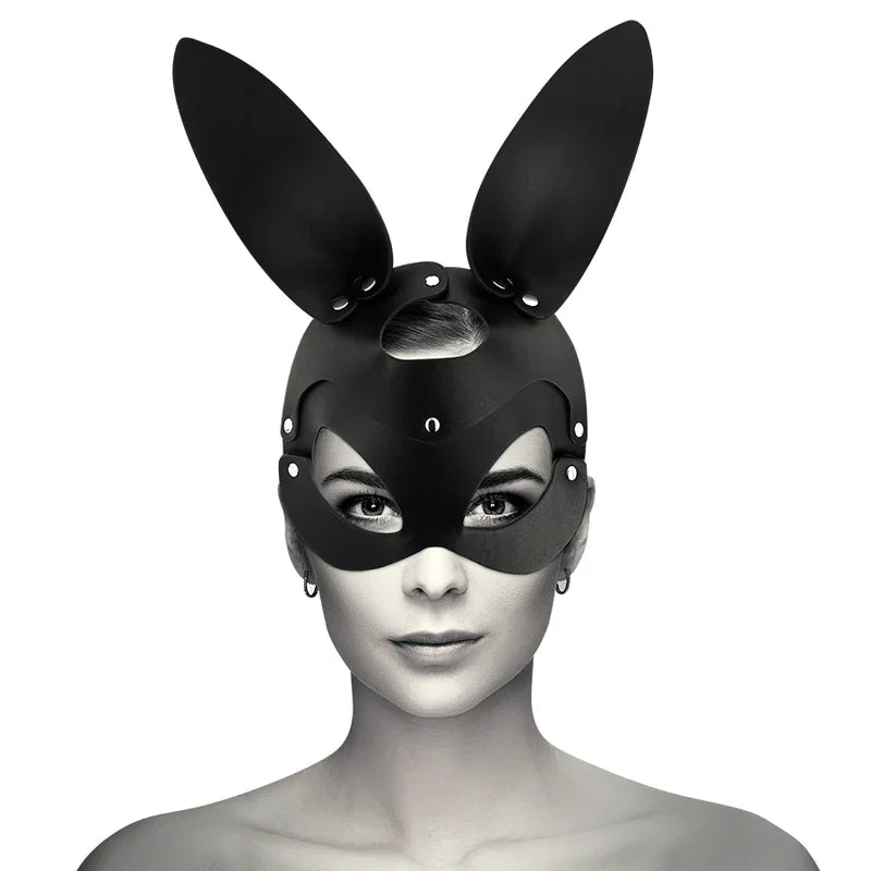 COQUETTE CHIC DESIRE - MASCARA CUERO VEGANO CON OREJAS DE CONEJO - Nuvica