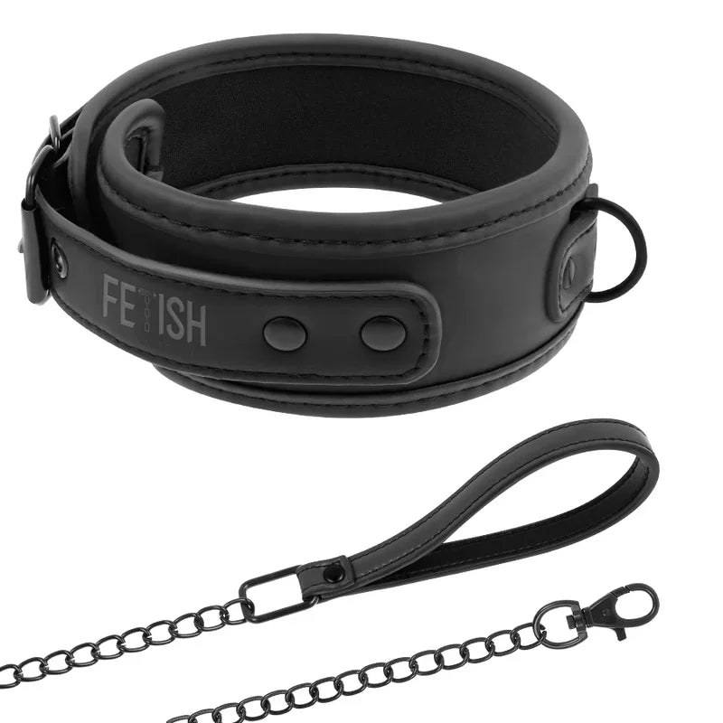 FETISH SUBMISSIVE - COLLAR CON CADENA CON FORRO DE NEOPRENO - Nuvica