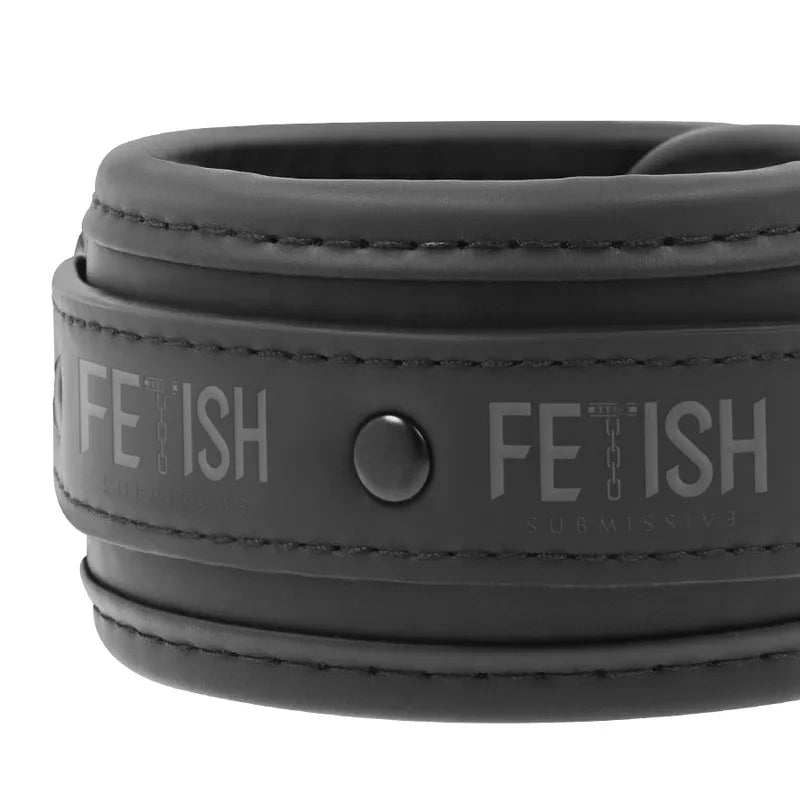 FETISH SUBMISSIVE - COLLAR Y ESPOSAS CUERO VEGANO CON FORRO DE NEOPRENO - Nuvica