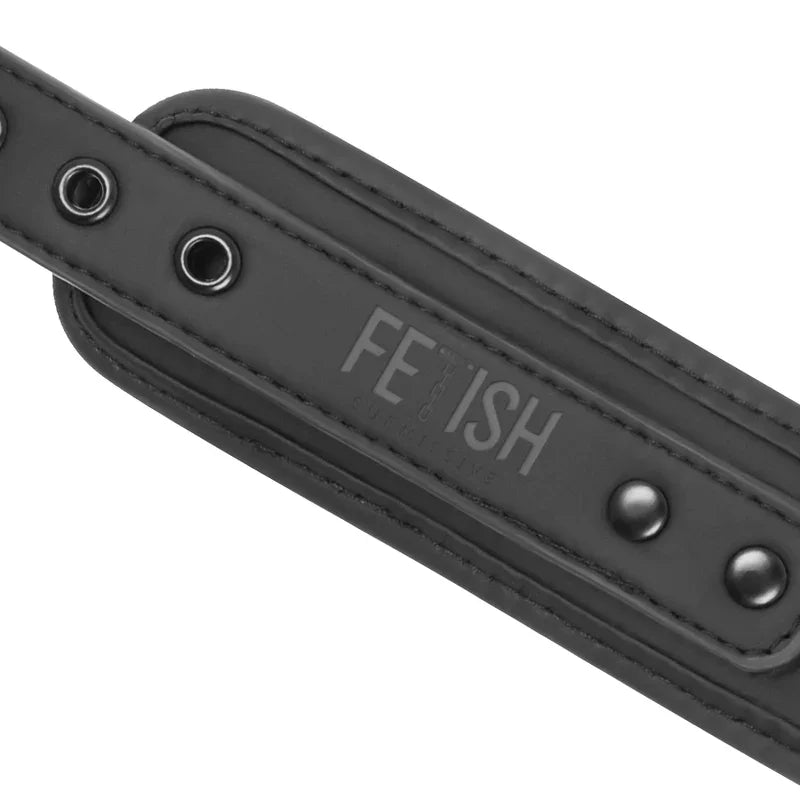 FETISH SUBMISSIVE - COLLAR Y ESPOSAS CUERO VEGANO CON FORRO DE NEOPRENO - Nuvica