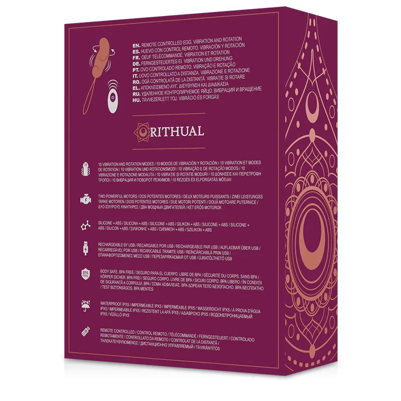 RITHUAL - ESHA HUEVO CONTROL REMOTO SISTEMA ROTACIÓN + VIBRACIÓN - Nuvica