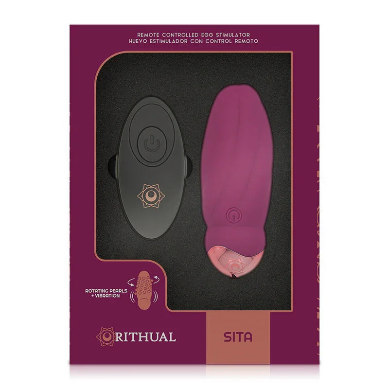 RITHUAL - SITA HUEVO CONTROL REMOTO ROTACIÓN DE PERLAS + VIBRACIÓN - Nuvica
