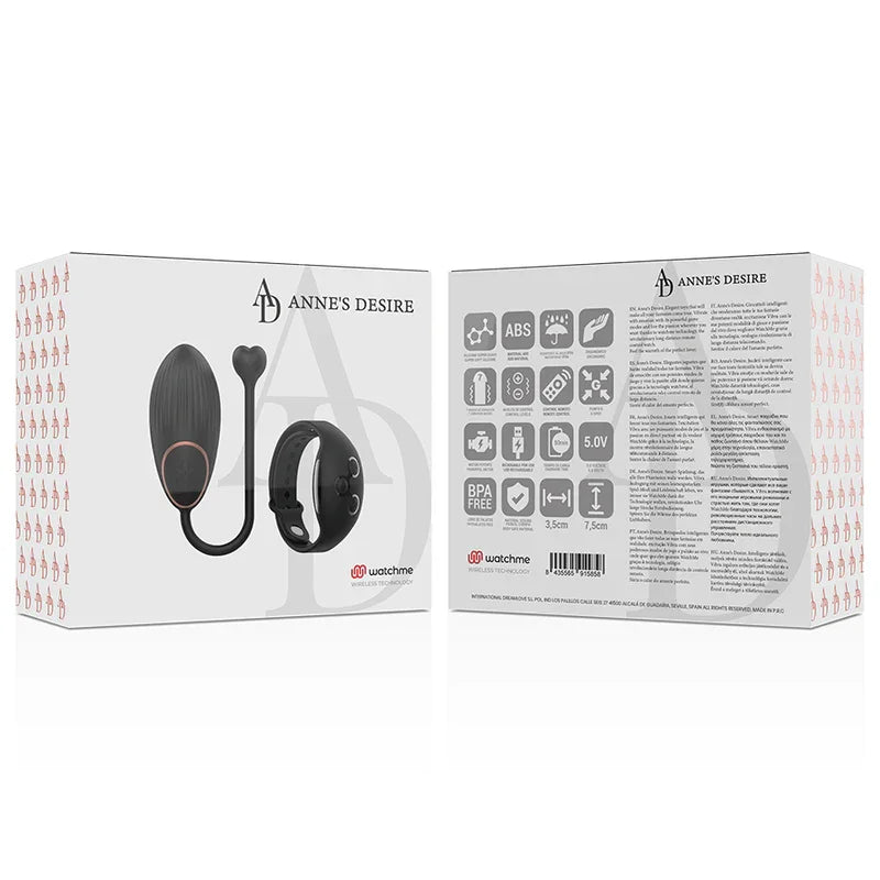 ANNE'S DESIRE - HUEVO CONTROL REMOTO TECNOLOGÍA WATCHME NEGRO - Nuvica