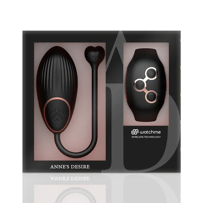 ANNE'S DESIRE - HUEVO CONTROL REMOTO TECNOLOGÍA WATCHME NEGRO/GOLD - Nuvica