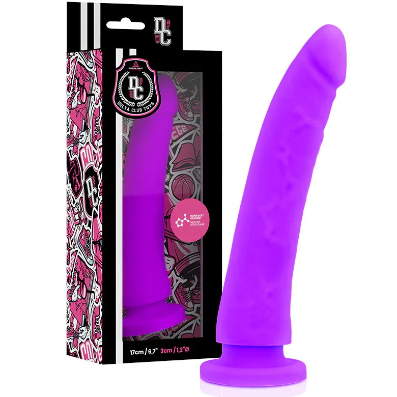 DELTA CLUB - DILDO REALISTA LILA SILICONA MEDICA 17 CM -O- 3 CM - Nuvica