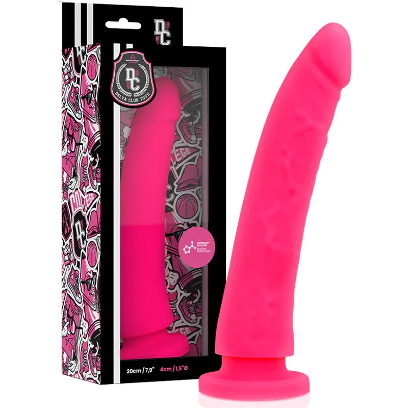 DELTA CLUB - DILDO REALISTA ROSA SILICONA MEDICA 20 CM -O- 4 CM - Nuvica