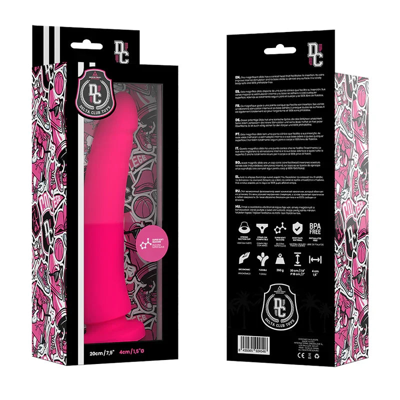 DELTA CLUB - DILDO REALISTA ROSA SILICONA MEDICA 20 CM -O- 4 CM - Nuvica