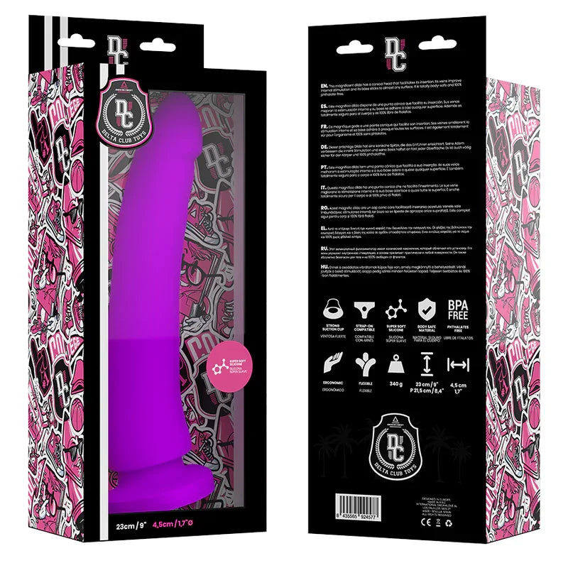 DELTA CLUB - DILDO REALISTA LILA SILICONA MEDICA 23 CM -O- 4.5 CM - Nuvica