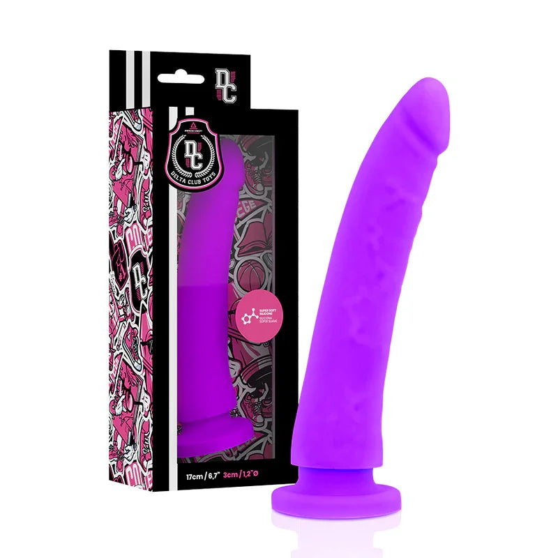 DELTA CLUB - TOYS ARNES + DILDO LILA SILICONA MEDICA 17 CM -O- 3 CM - Nuvica