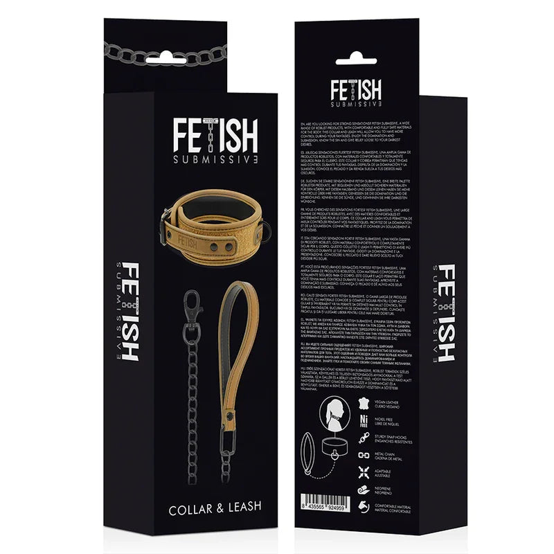 FETISH SUBMISSIVE ORIGEN - COLLAR CON CADENA CON FORRO DE NEOPRENO - Nuvica