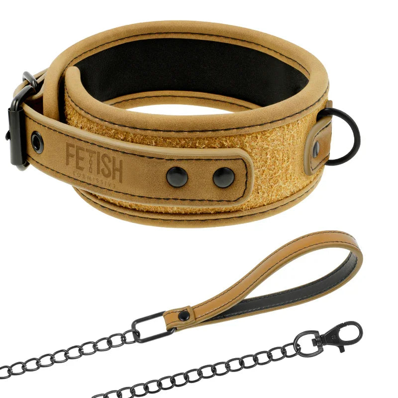 FETISH SUBMISSIVE ORIGEN - COLLAR CON CADENA CON FORRO DE NEOPRENO - Nuvica