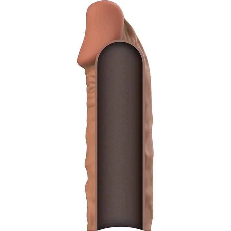 VIRILXL - EXTENSIÓN DE PENE LIQUID SILICONE V5 MARRÓN - Nuvica