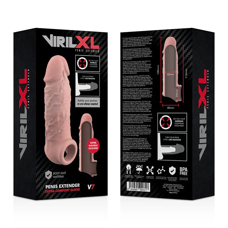 VIRILXL - EXTENSION DE PENE LIQUID SILICONE V7 NATURAL - Nuvica