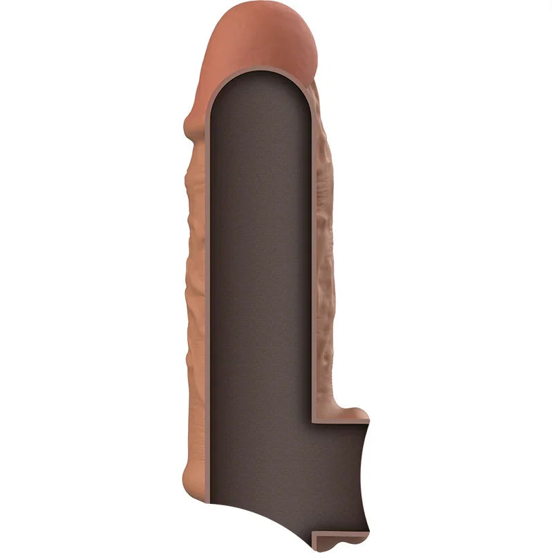 VIRILXL - EXTENSIÓN DE PENE LIQUID SILICONE V7 MARRÓN - Nuvica