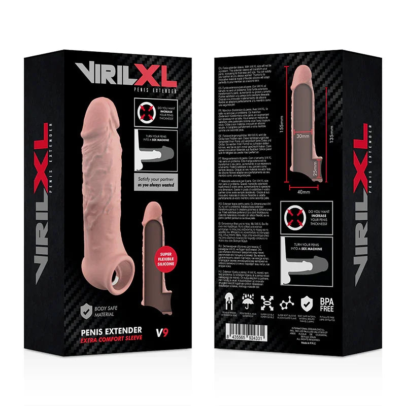 VIRILXL - EXTENSION DE PENE LIQUID SILICONE V9 NATURAL - Nuvica