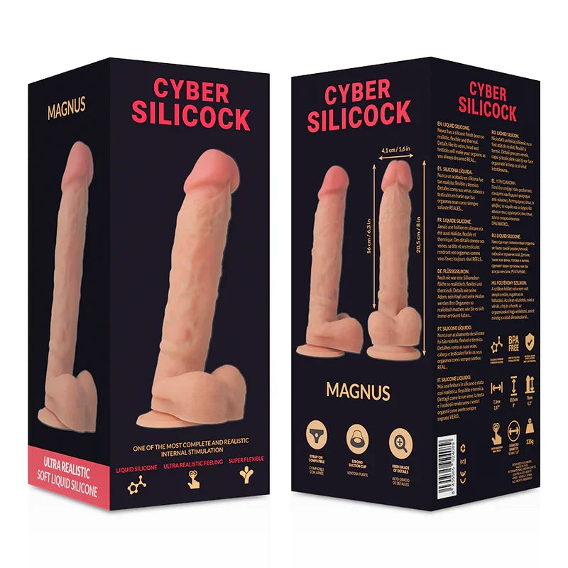 CYBER SILICOCK - ARNÉS SILICONA LÍQUIDA MAGNUS 20.5 CM -O- 4.1 CM - Nuvica
