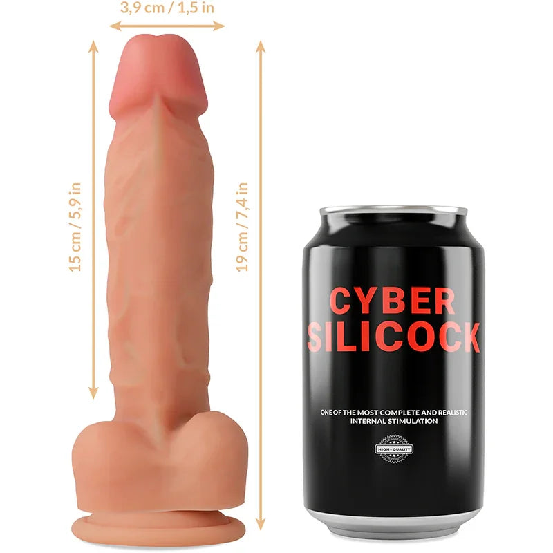 CYBER SILICOCK - ARNÉS SILICONA LIQUIDA OLIVER 19 CM -O- 3.9 CM - Nuvica