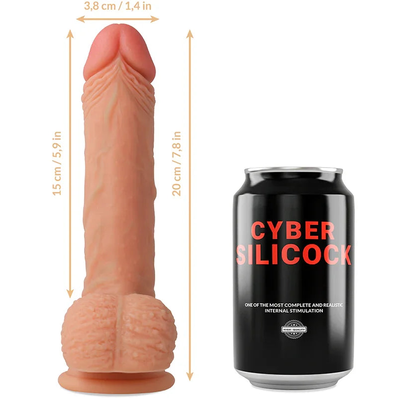 CYBER SILICOCK - ARNÉS SILICONA LIQUIDA FREEMAN 20 CM -O- 3.8 CM - Nuvica