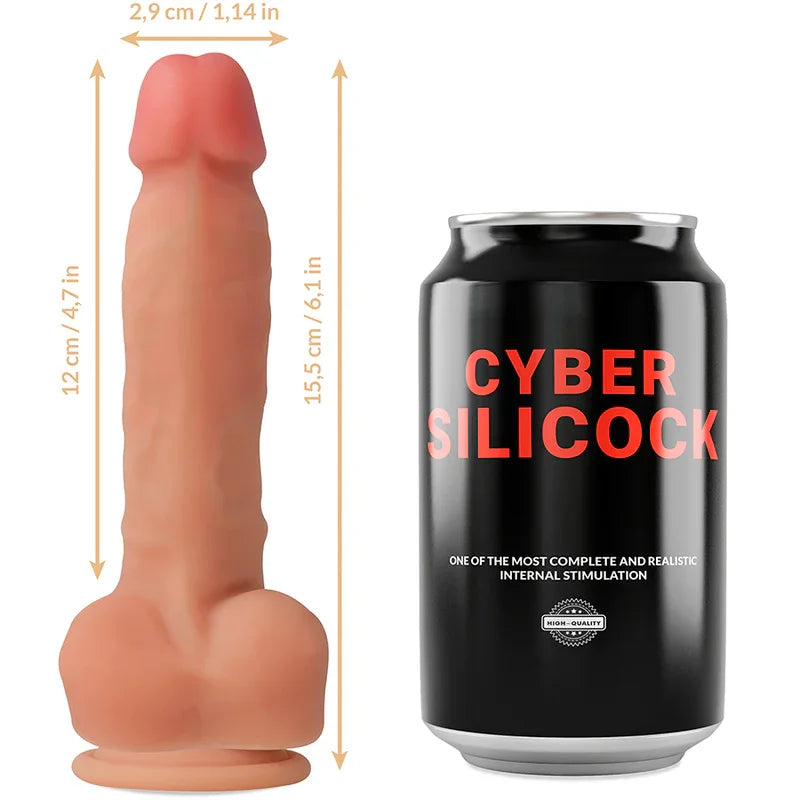 CYBER SILICOCK - ARNÉS SILICONA LIQUIDA ANSEL 15.5 CM -O- 2.9 CM - Nuvica