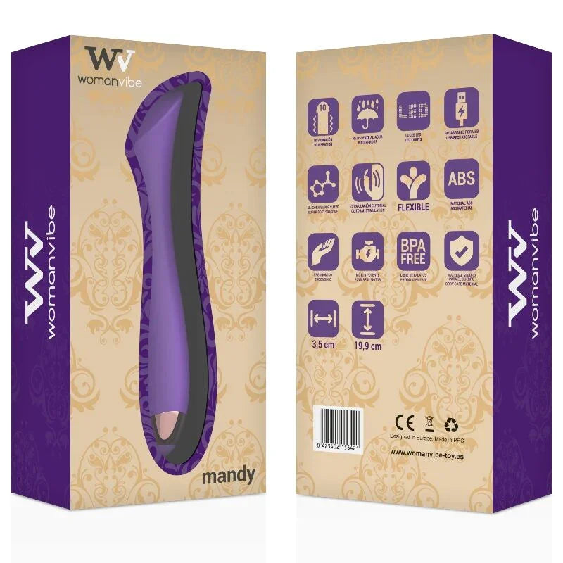WOMANVIBE - MANDY VIBRADOR RECARGABLE SILICONA PUNTO "K" - Nuvica