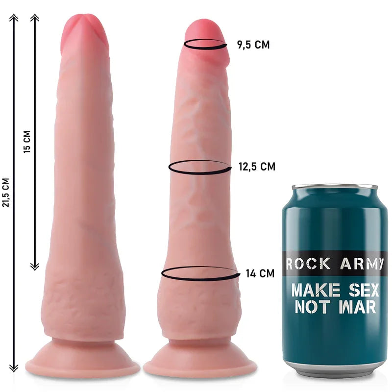 ROCKARMY - ARNÉS + DUAL DENSITY CRUSADER DILDO REALISTA 21.5 CM -O- 4.46 CM - Nuvica