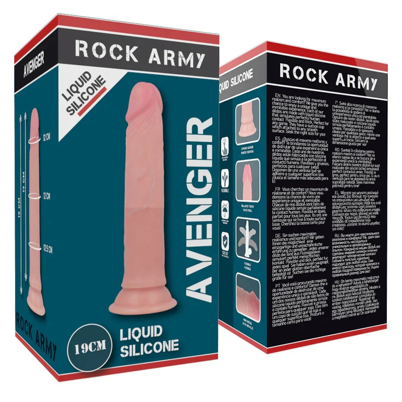 ROCKARMY - HARNESS + LIQUID SILICONE DILDO PREMIUM AVENGER 19 CM -O- 3.98 CM - Nuvica