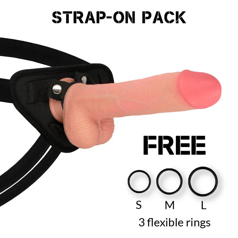 ROCKARMY - ARNÉS + LIQUID SILICONE DILDO PREMIUM KINGCOBRA 24 CM -O- 4.77 CM - Nuvica