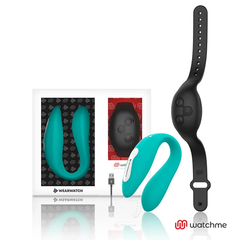 WEARWATCH - VIBRADOR DUAL TECHNOLOGY WATCHME AGUAMARINA / AZABACHE - Nuvica