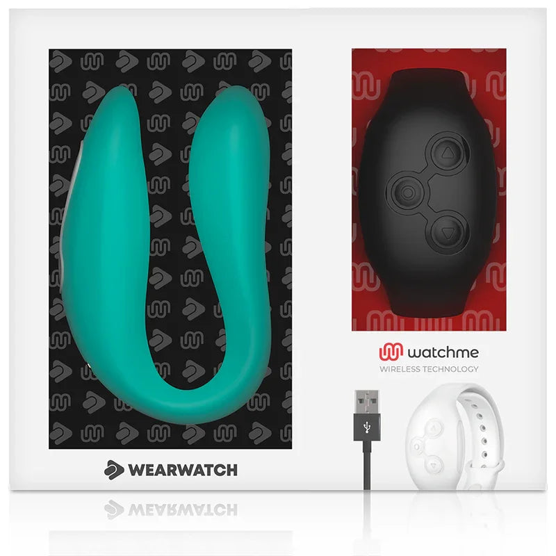 WEARWATCH - VIBRADOR DUAL TECHNOLOGY WATCHME AGUAMARINA / AZABACHE - Nuvica