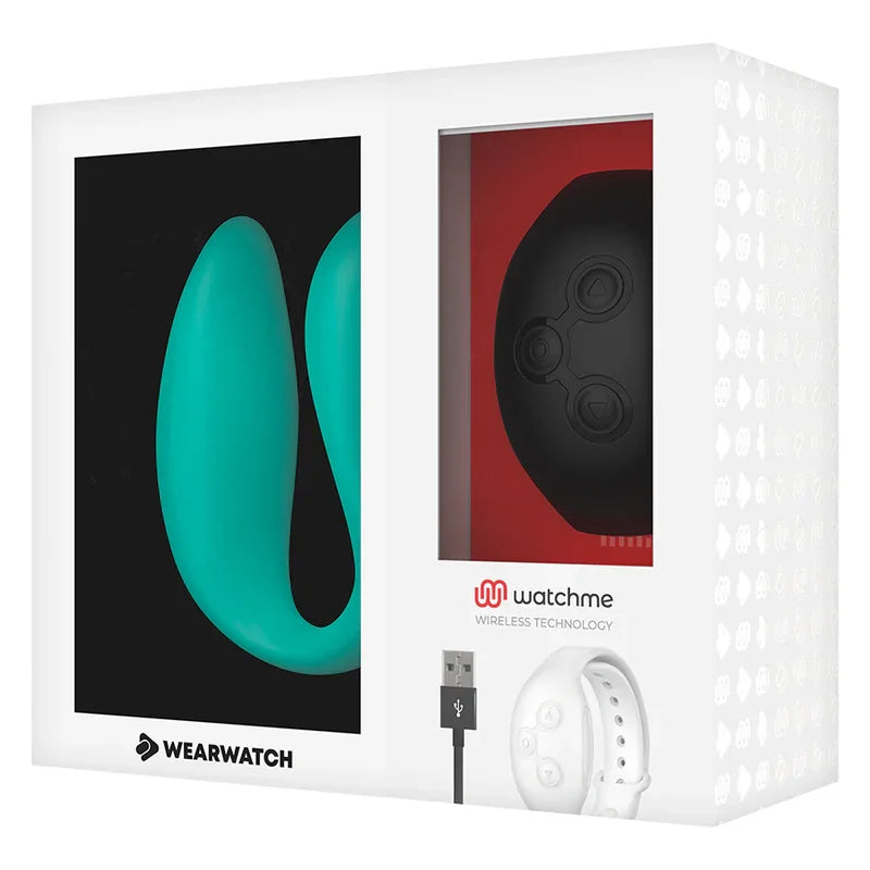 WEARWATCH - VIBRADOR DUAL TECHNOLOGY WATCHME AGUAMARINA / AZABACHE - Nuvica