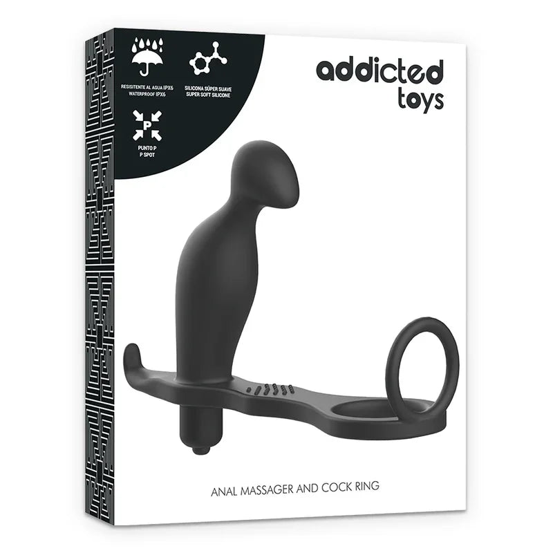 ADDICTED TOYS - PLUG ANAL CON ANILLO SILICONA NEGRO 12 CM - Nuvica