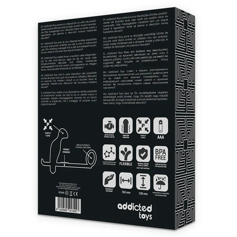 ADDICTED TOYS - PLUG ANAL CON ANILLO SILICONA NEGRO 12 CM - Nuvica