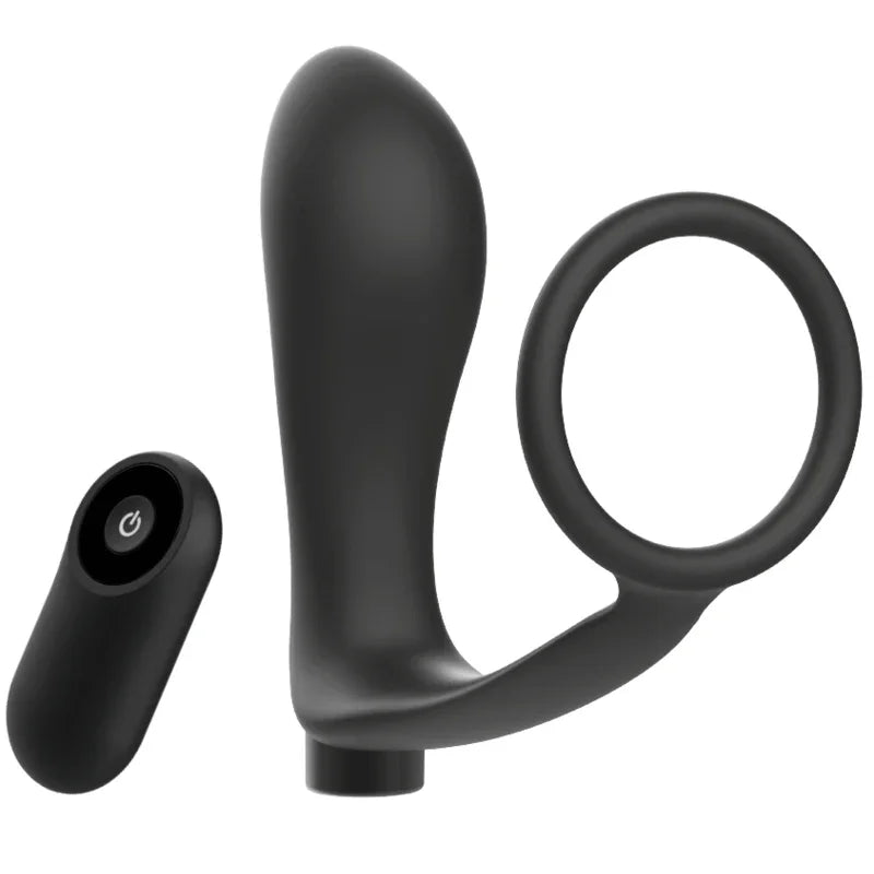 ADDICTED TOYS - ANILLA PENE CON PLUG ANAL CONTROL REMOTO NEGRO RECARGABLE - Nuvica