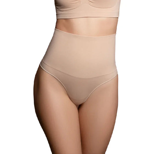 BYE-BRA - FAJA SIN COSTURAS ESTILO TANGA BEIGE TALLA S - Nuvica