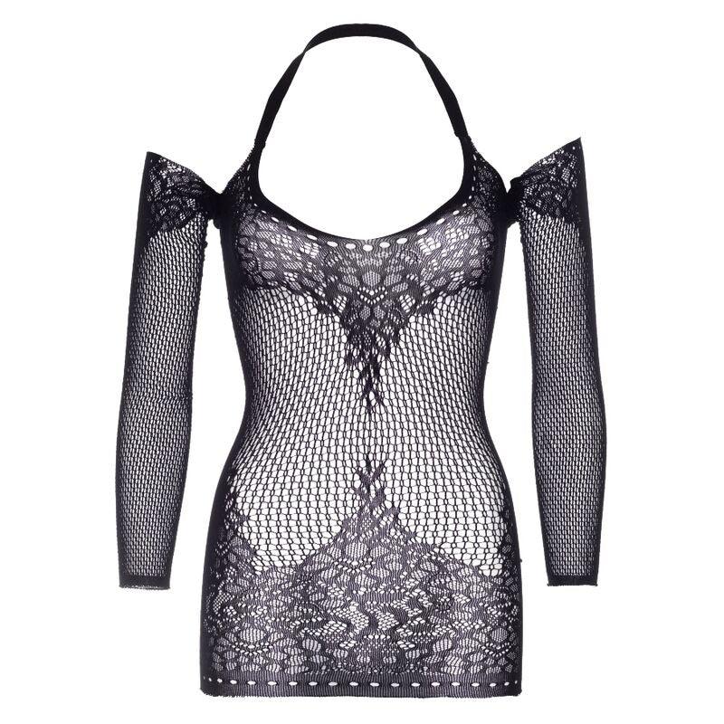 LEG AVENUE - MINIVESTIDO DE ENCAJE Y RED TALLA ÚNICA - Nuvica