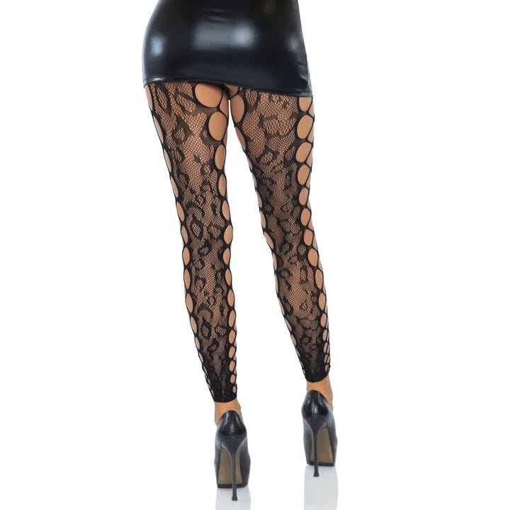 LEG AVENUE - FOOTLESS CROTHLESS TIGHTS ONE SIZE - Nuvica