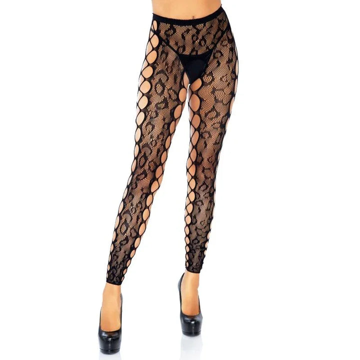 LEG AVENUE - FOOTLESS CROTHLESS TIGHTS ONE SIZE - Nuvica