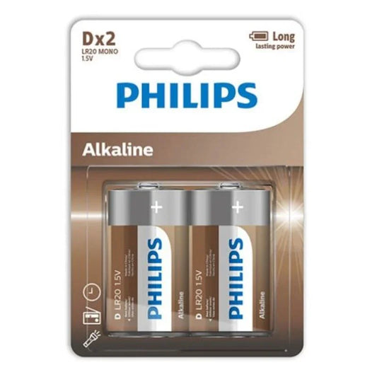 PHILIPS - ALKALINE PILA D LR20 BLISTER*2 - Nuvica