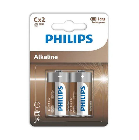 PHILIPS - ALKALINE PILA C LR14 BLISTER*2 - Nuvica
