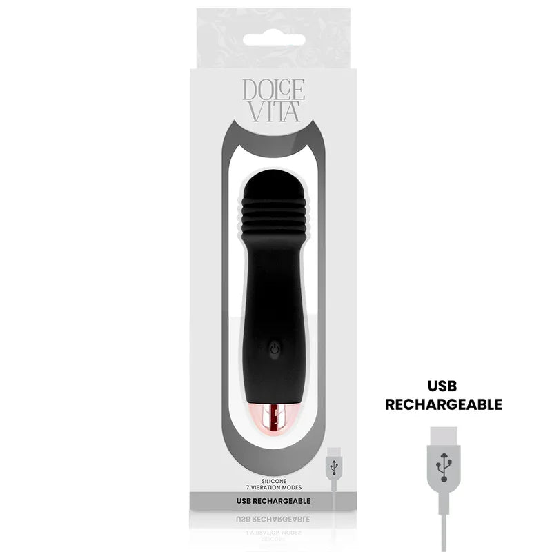 DOLCE VITA - VIBRADOR RECARGABLE TRES NEGRO 7 VELOCIDADES - Nuvica
