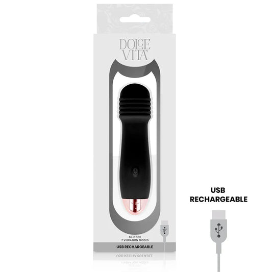 DOLCE VITA - VIBRADOR RECARGABLE TRES NEGRO 7 VELOCIDADES - Nuvica
