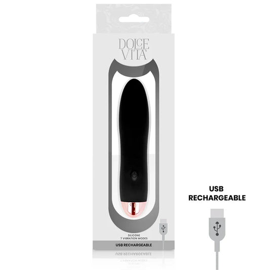 DOLCE VITA - VIBRADOR RECARGABLE FOUR NEGRO 7 VELOCIDADES - Nuvica