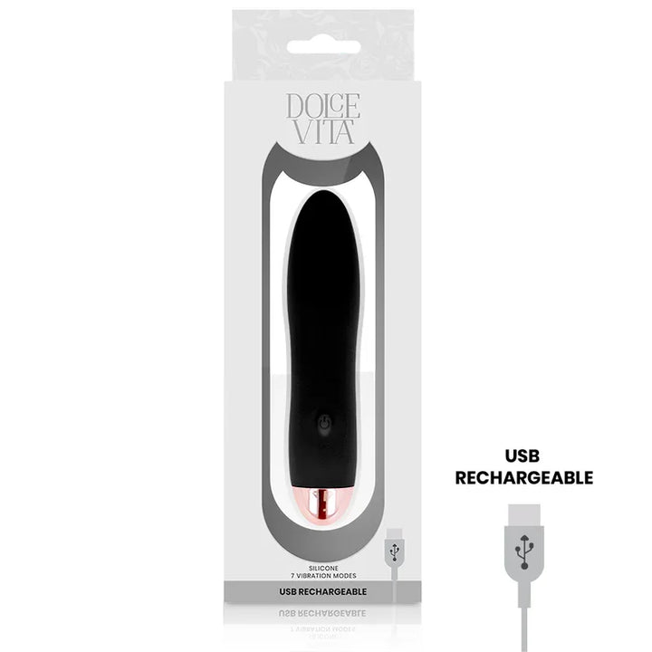 DOLCE VITA - VIBRADOR RECARGABLE FOUR NEGRO 7 VELOCIDADES - Nuvica