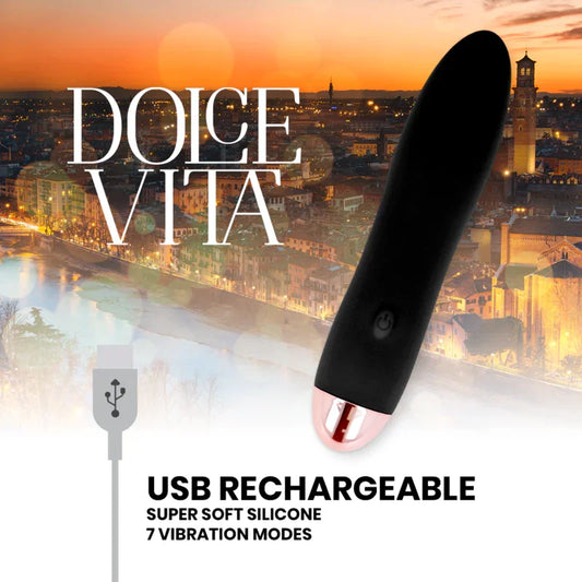 DOLCE VITA - VIBRADOR RECARGABLE FOUR NEGRO 7 VELOCIDADES - Nuvica