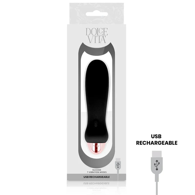DOLCE VITA - VIBRADOR RECARGABLE FIVE NEGRO 7 VELOCIDADES - Nuvica