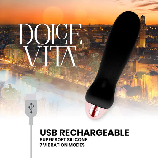 DOLCE VITA - VIBRADOR RECARGABLE FIVE NEGRO 7 VELOCIDADES - Nuvica